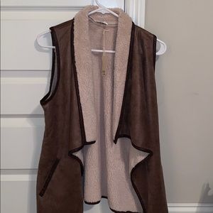 Faux leather vest